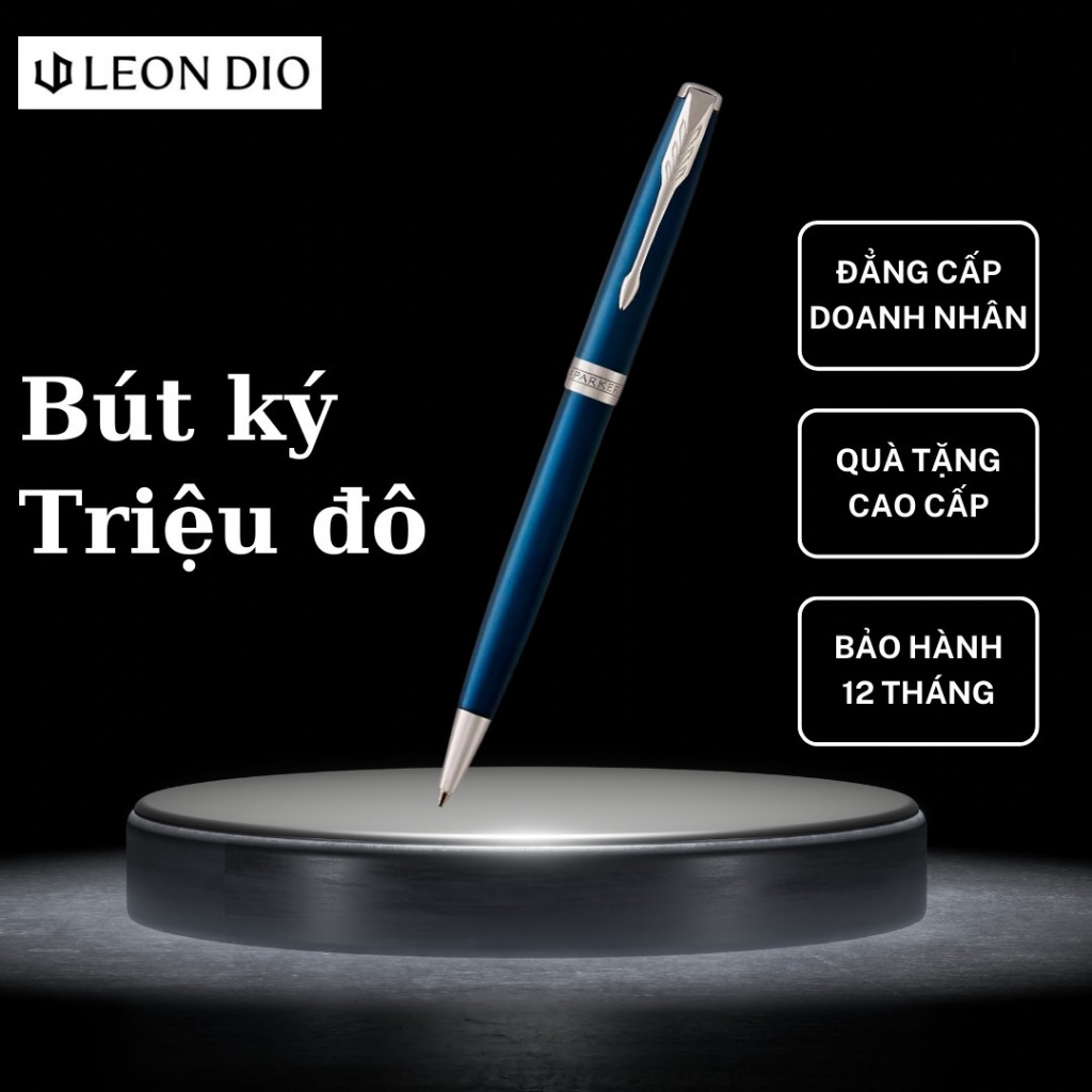 QUÀ TẶNG PARKER -  Bút Ký Tên Parker, Viết Bi Kí Cao Cấp Sonnet Đ-Blue CT TB-1950889, Khắc Tên Chữ M