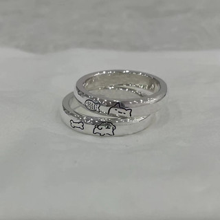 Kitty & Poppy couple rings mạ bạc 925 freesize