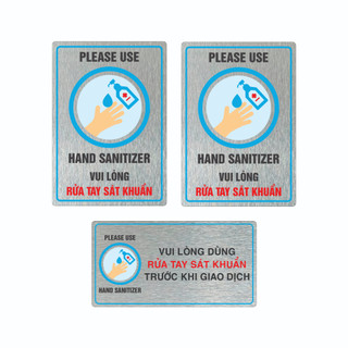 Biển Nhắc Nhở Vui Lòng Rửa Tay Sát Khuẩn - Please Use Hand Sanitizer