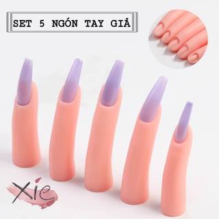 🎉Bộ 5 ngón tay giả silicon thực hành nail <3