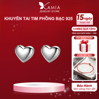 Khuyên nụ trái tim có viền bạc 925 nhỏ nhắn xinh xắn đáng yêu dễ thương - K5917-3