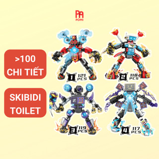 Đồ chơi lắp ráp Skibidi Toilet - Camera Man, Speaker Man, Monitor Man, Drill Man, Clock Man