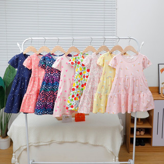 Váy xoè nhúng 2 tầng bé gái JAMIKIDS, đầm cotton xuất dư bé gái size 13-32kg
