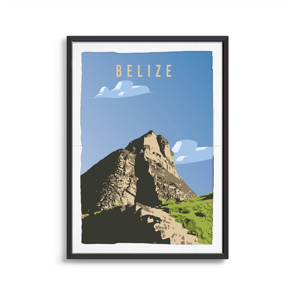 Belize Poster - Có Sẵn Keo Dán - Có cán bảo vệ ảnh - Bền màu - Chống xước - Decal PP