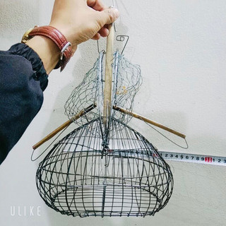 Lồng Bẫy khuyên, hút mật bằng sắt 2 mặt cứng cáp , lồng sắt bẫy chim hình quả đào 2 cửa 16x25x16cm