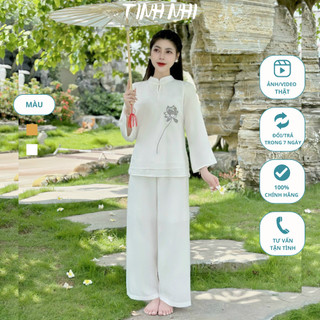 Đồ lam pháp phục thêu sen TINH NHI mềm mại thanh lịch PP153