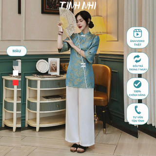 Pháp phục đồ lam cách tân đại đóa TINH NHI sang trọng và thời thượng PP152