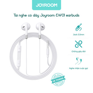 Tai nghe iPhone có dây Joyroom EW01 cổng 3.5mm Earbuds kiểu dáng iP dùng cho điện thoại, laptop, máy tính