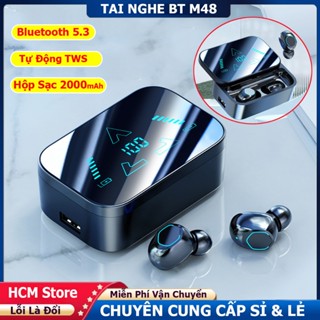 [Bản Pro] Tai Nghe Bluetooth 5.4 M48-Pro Thế Hệ Mới Kháng Nước Giảm Tiếng Ồn Có Micro Đàm Thoại - Hộp Sạc 2000mAh