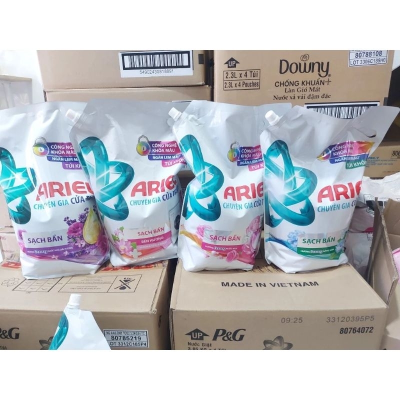 Nước giặt Ariel túi khổng lồ chuyên ngăn lem màu các hương túi 4.1kg/3.9kg/3.7kg