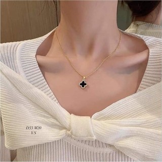 mặt dây chuyền 4 lá bạc xi vàng