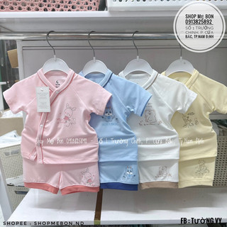 Bộ cộc tay cài chéo Moon cho bé trai bé gái