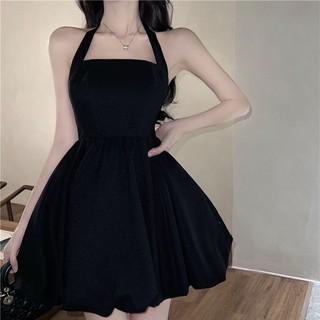 Đầm váy nữ tiểu thư sang chảnh thiết kế cổ yếm hở lưng sexy gợi cảm hàng Quảng Châu mềm mịn SP104