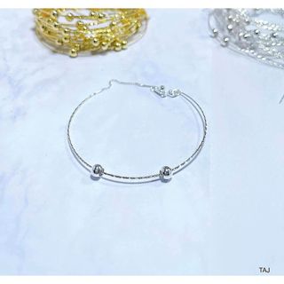 Vòng tay bạc xỏ đá phong thủy
