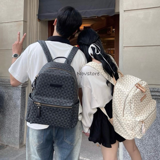 Balo da đôi, có sẵn 2 màu đen và be, chất da PU dày dặn cứng cáp đứng form - triangle backpack, novstore