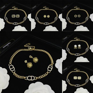 Set trang sức cd cá tính vòng cổ và bông tai cd đính đá sang chảnh