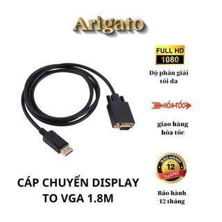 Dây cáp DisplayPort ra VGA Dài 1.8M, cáp chuyển đổi tín hiệu DisplayPort ra VGA