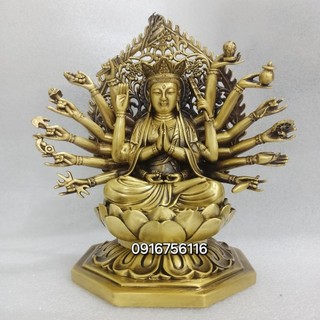 Tượng Phật Chuẩn Đề Bằng Đồng Vàng