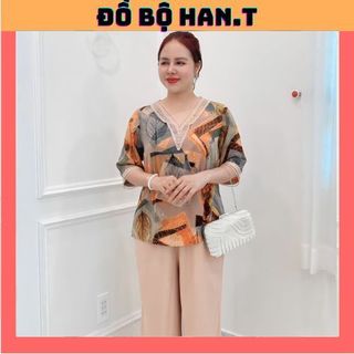 Đồ bộ trung niên lụa mango cao cấp cổ phối ren quần 9 tấc han.t shop