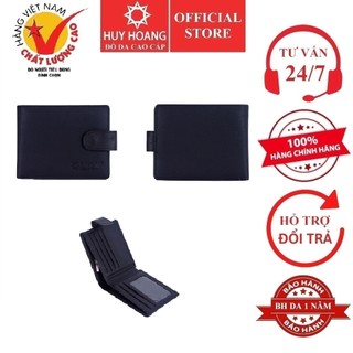 Bóp nam huy hoàng bấm nút màu đen hp2142