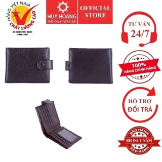 Bóp nam huy hoàng bấm nút màu nâu hp2143