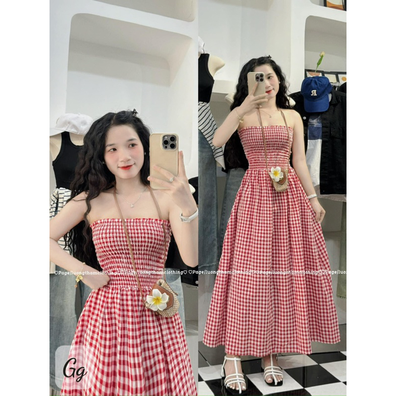 Đầm dài caro
