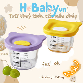 Hộp Thủy Tinh Nắp Dẻo LION Đựng Cốc Nấu Cháo Trữ Đông Đồ Ăn Dặm Cho Bé