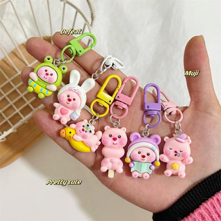 Móc chìa khoá mini gấu LOOPY trang trí balo túi xách - Móc khoá hình gấu hồng Loopy chipi xinh xắn
