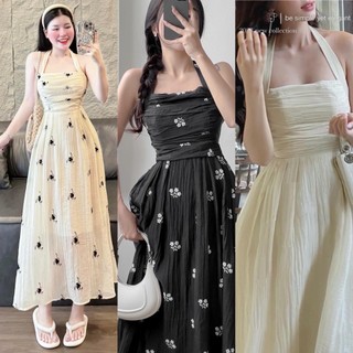 Đầm midi dây cổ yếm