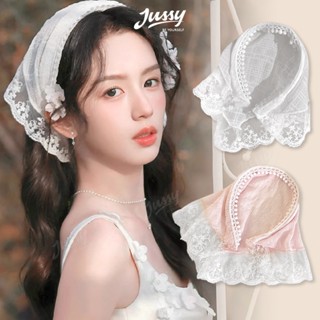 Khăn Băng Đô Tam Giác Phối Ren JBD01 Jussy Official Khăn Turban Trùm Đầu Thời Trang Đi Biển, Chụp Ảnh Phong Nữ Tính