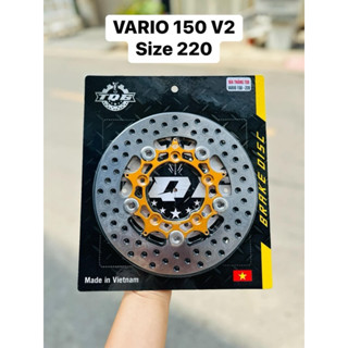 đĩa TQ6 Vario 220mm 5 lỗ ốc - lòng nhôm đen xám vàng