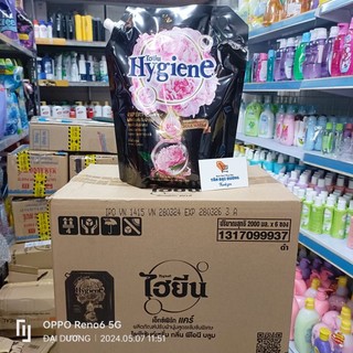 Thùng 6 túi x 2000ml nước xả đậm đặc Hygiene Thái Lan chính hãng - Đen