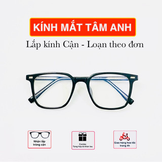 Gọng kính Cận nam nữ dáng vuông gọng cốt đã có tròng không độ