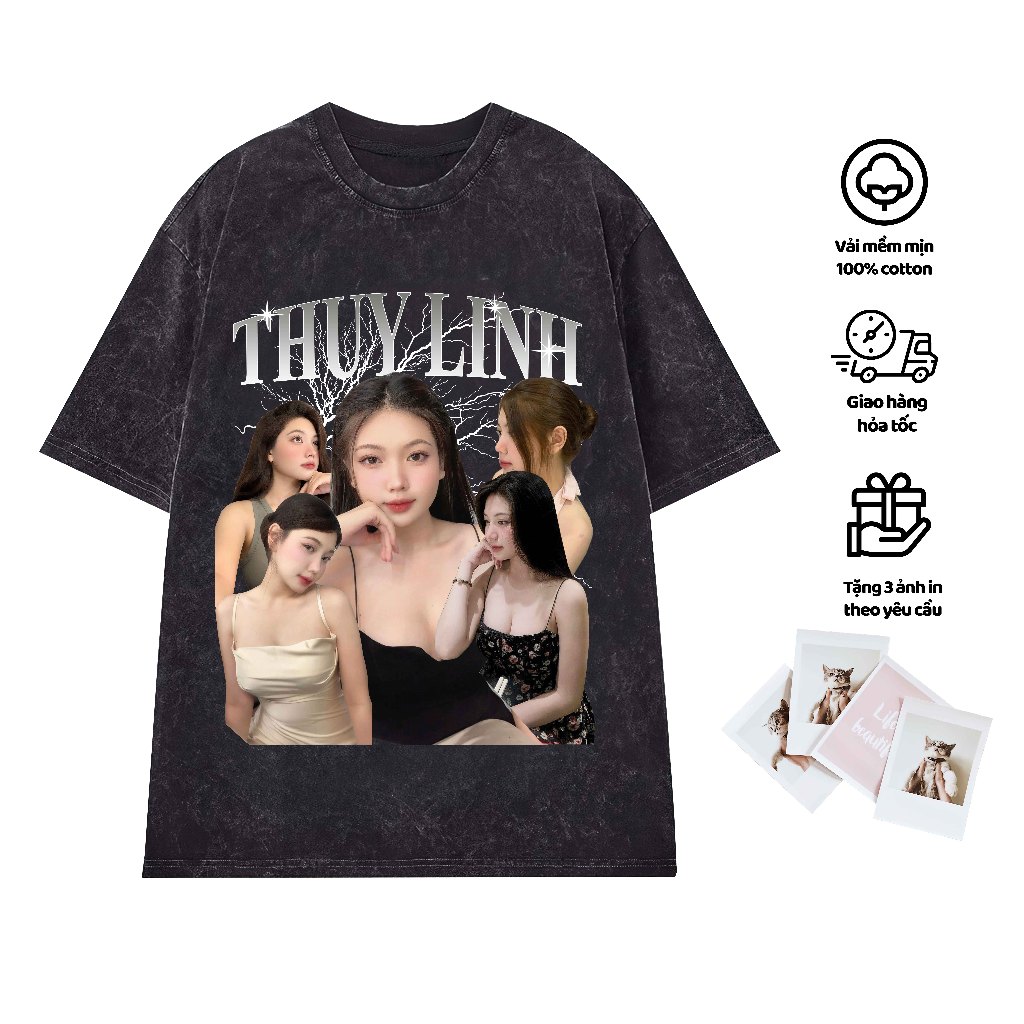Áo thun in hình người yêu nhiều ảnh và tên ny,áo hàn hằng full box