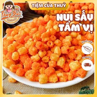  500G Nui Sấy Tẩm Vị  Bắp Sây Giòn ,Hạt Sen Cay Tẩm Gia Vị Đậm Đà Tiệm ăn vặt Thuỳ Bùi 
