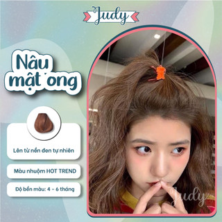Thuốc nhuộm tóc màu Nâu mật ong + tặng kèm oxy trợ nhuộm|judyhairs tự nhuộm tóc tại nhà dễ dàng