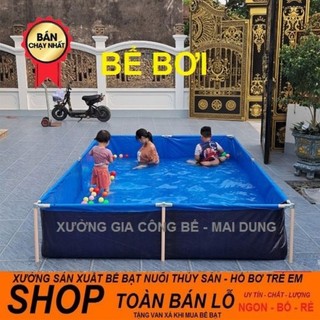 Bể bơi cho các bé, khung phi 28, bền chắc chắn