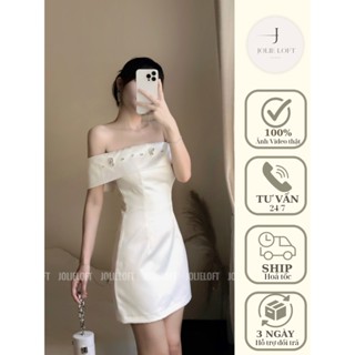 Váy nữ dự tiệc đính đá trắng thiết kế Jessica Dress JOLIE LOFT, đầm dáng ngắn sang trọng đi chơi