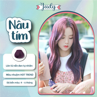 Thuốc nhuộm tóc màu Nâu tím + tặng kèm oxy trợ nhuộm |Judyhairs tự nhuộm tóc tại nhà dễ dàng