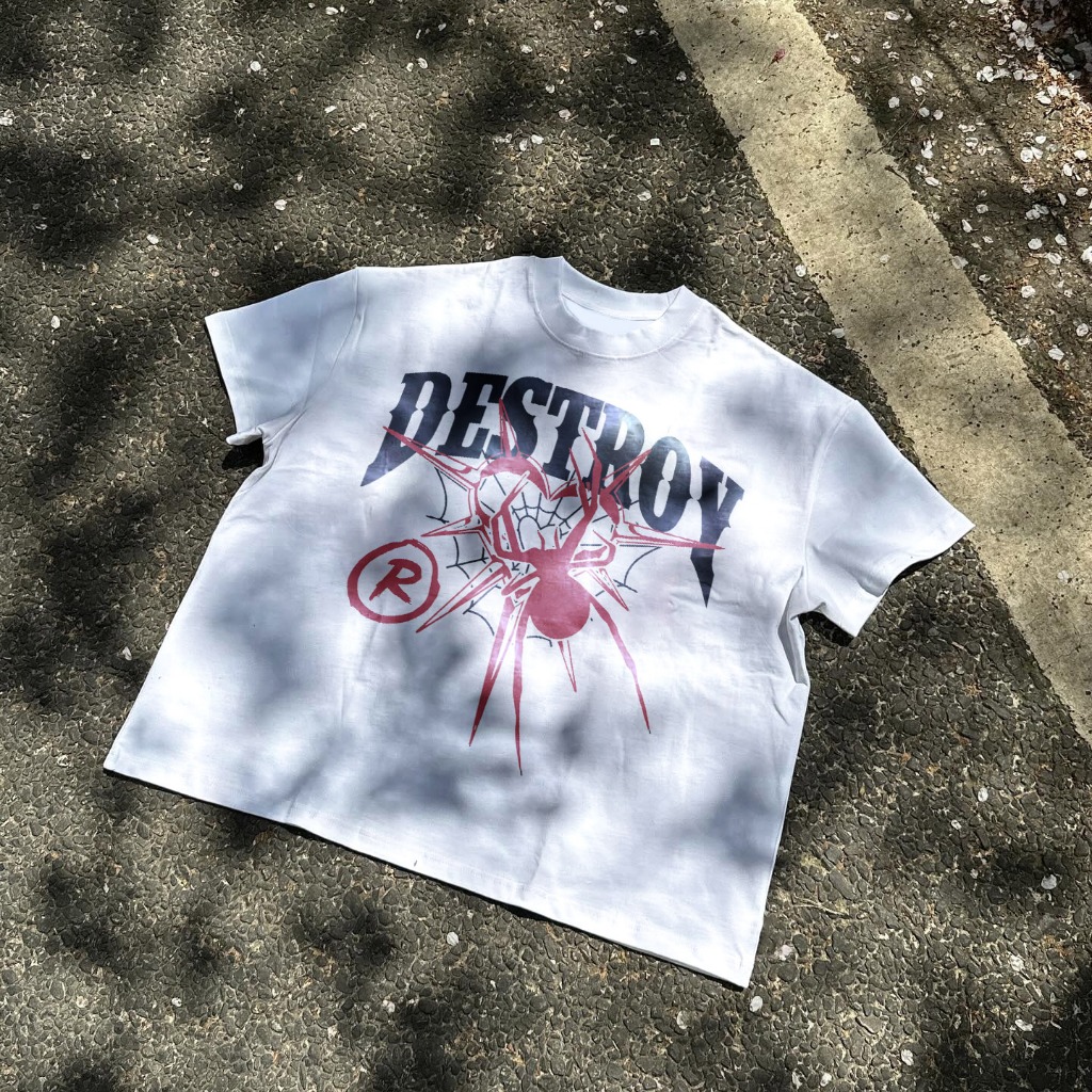Áo thun Destroy Spider Print Short Sleeve T-Shirt - Cotton - Brand Destroy Studio | BigBuy360 - bigbuy360.vn