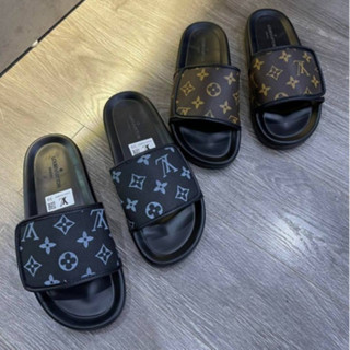 Dép Nam Quai Ngang - Dép LV Quai Xé , Dép Quai Dán Độc Đáo Hàng Đế Đúc Cao 3cm