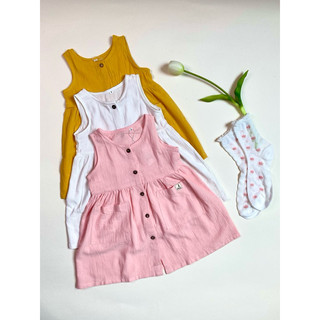  Đầm nút dừa có túi 2 linen cho bé gái CHUT BABY may tỉ mỉ dễ thương nhẹ nhàng dành cho bé từ 7kg đến 38kg 