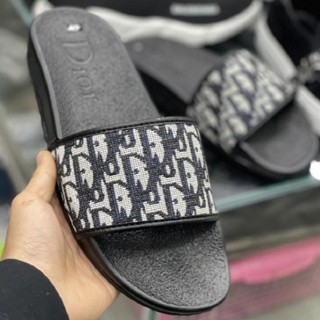  Dép nam quai ngang Dio.r dép thời trang boy phố dior chất liệu da PU đế cao su non siêu mềm 