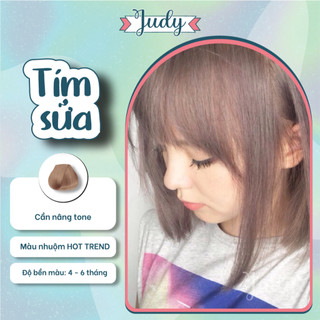 Thuốc nhuộm tóc màu Tím sữa+ tặng kèm oxy trợ nhuộm |Judyhairs tự nhuộm tóc tại nhà dễ dàng