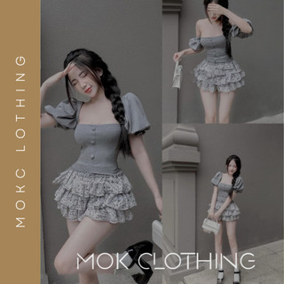 Set áo tay bồng chun mặc được 2 kiểu phối cvay bèo tầng quá thích hợp cho mùa hè
