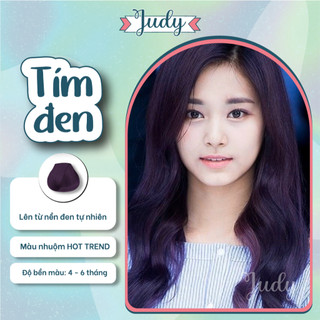 Thuốc nhuộm tóc màu Tím đen + tặng kèm oxy trợ nhuộm |Judyhairs tự nhuộm tóc tại nhà dễ dàng