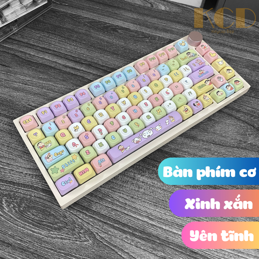 Bàn phím cơ yên tĩnh, có tùy chọn kết nối bluetooth, kết cấu gasket gõ sướng, bàn phím cơ AK82 cho nữ