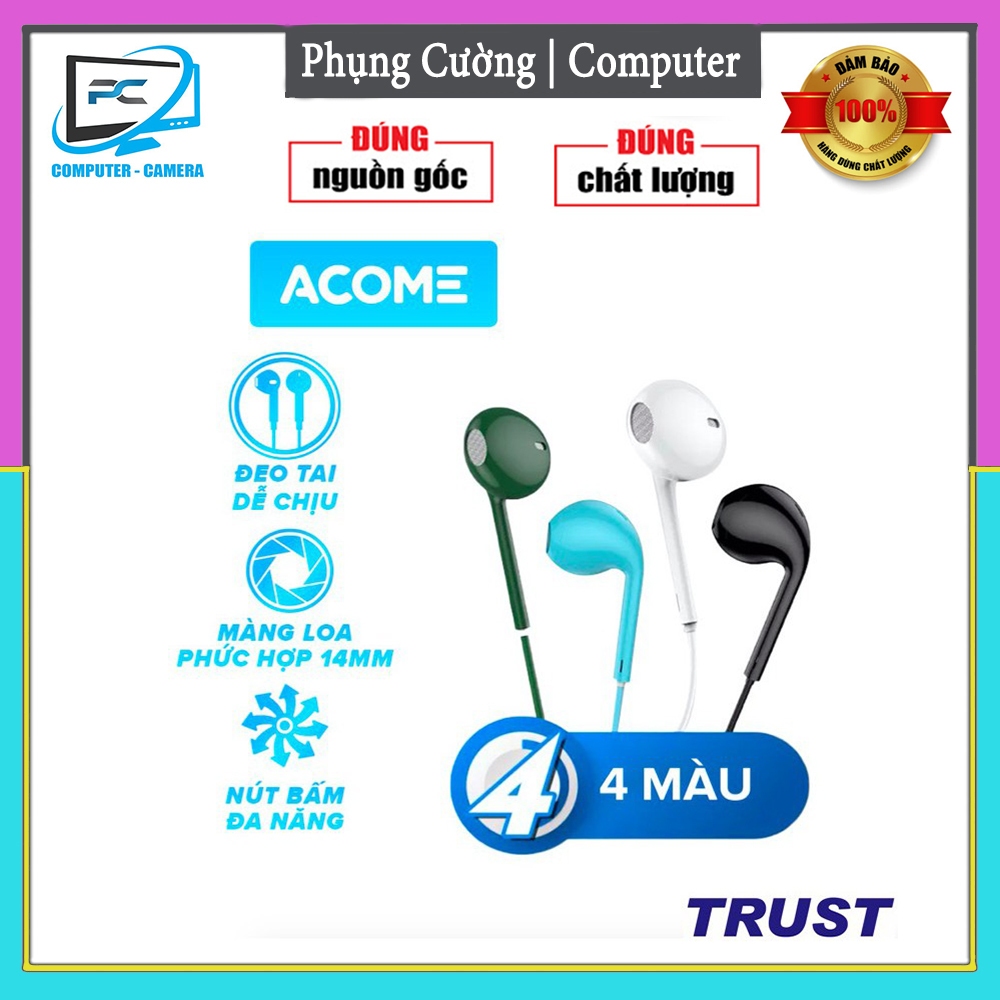 Tai nghe có dây ACOME AW01 cổng 3.5mm có 4 màu
