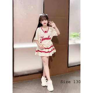  Sét Váy thời trang Bé Gái và Mẹ từ 09-55Kg Set Váy Bộ có LÓT QUẦN Chân Váy xinh và áo in Chữ YANKEE 