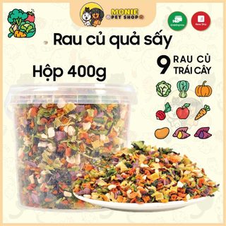 Rau củ trái cây sấy khô mix hỗn hợp cho chó mèo hộp tiết kiệm 400g